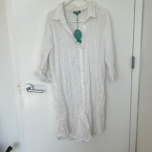 White cover up button down